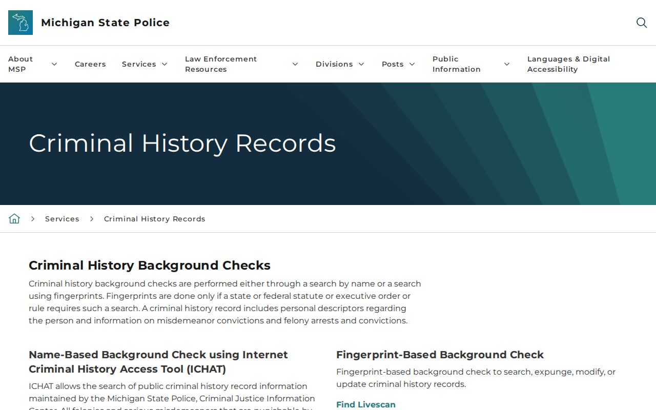 Michigan ICHAT limits for Alcona County warrant search